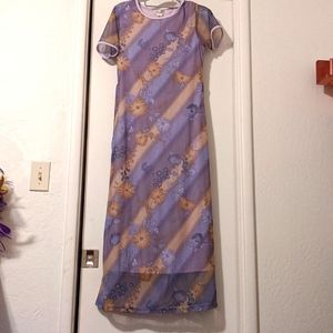 Short sleeve stretchy floral dress